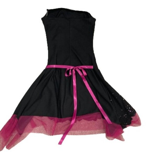 Rampage Strapless Black Mini Dress with Pink Tulle & Sequin Hem Detail - LNC - Picture 2 of 6